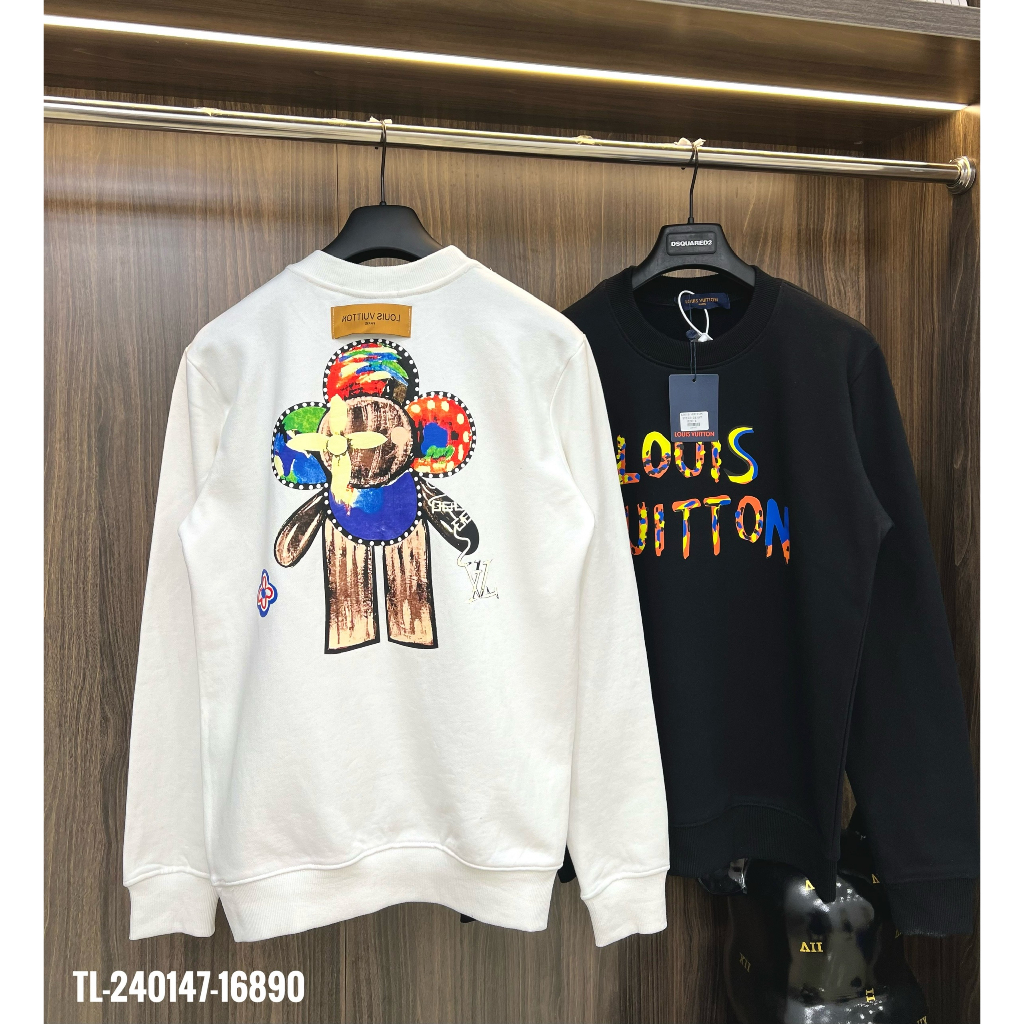🔥Hot🔥Áo nỉ LV in chữ hình lưng thiết kế hot trend Nam Nữ Thu Đông 2023