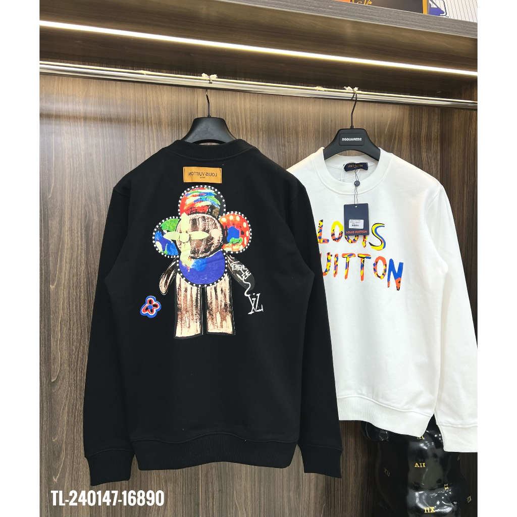 🔥Hot🔥Áo nỉ LV in chữ hình lưng thiết kế hot trend Nam Nữ Thu Đông 2023