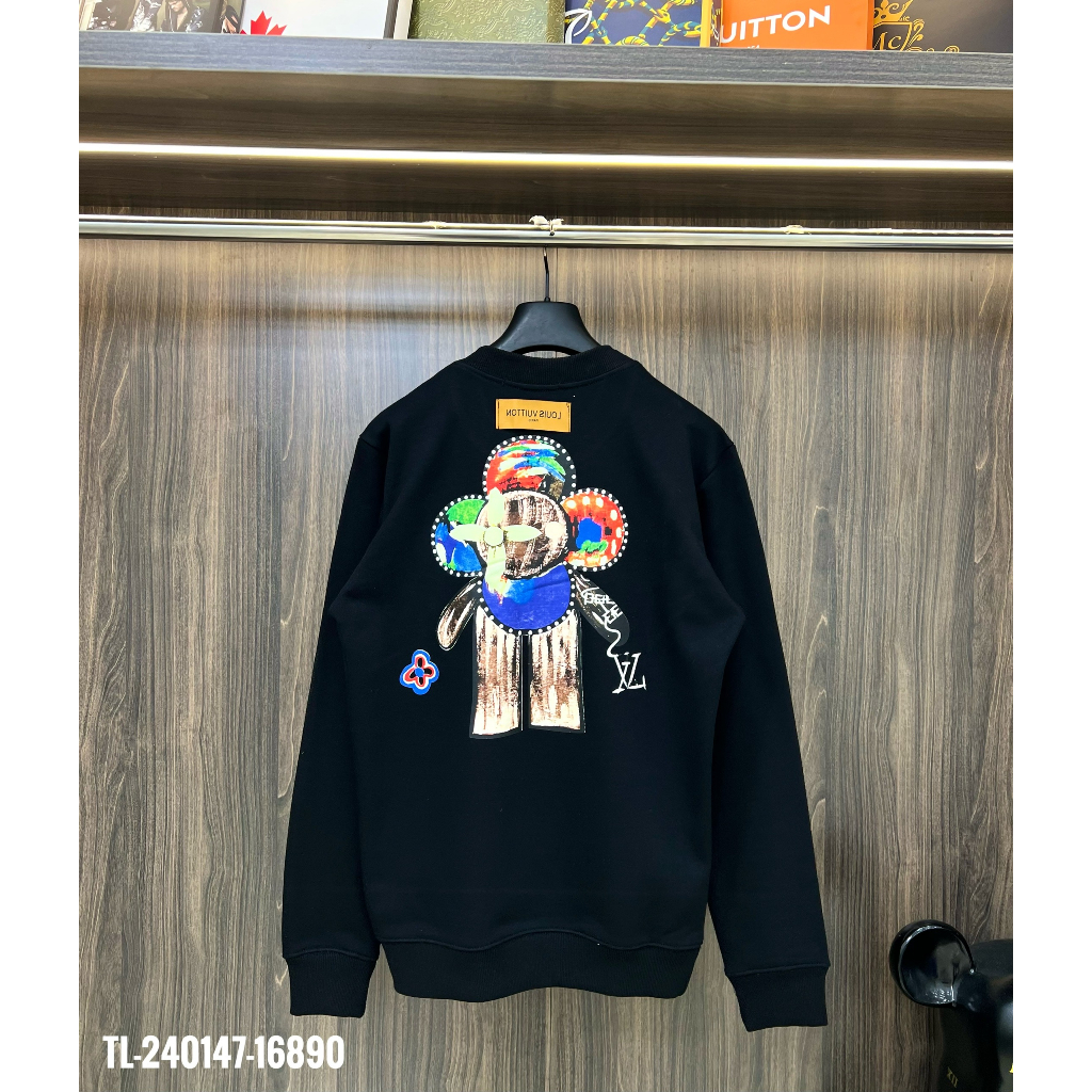 🔥Hot🔥Áo nỉ LV in chữ hình lưng thiết kế hot trend Nam Nữ Thu Đông 2023