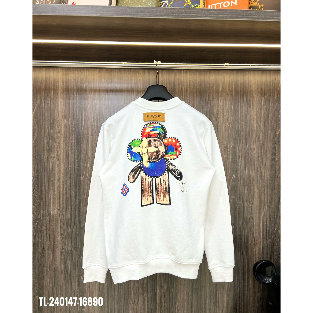 🔥Hot🔥Áo nỉ LV in chữ hình lưng thiết kế hot trend Nam Nữ Thu Đông 2023