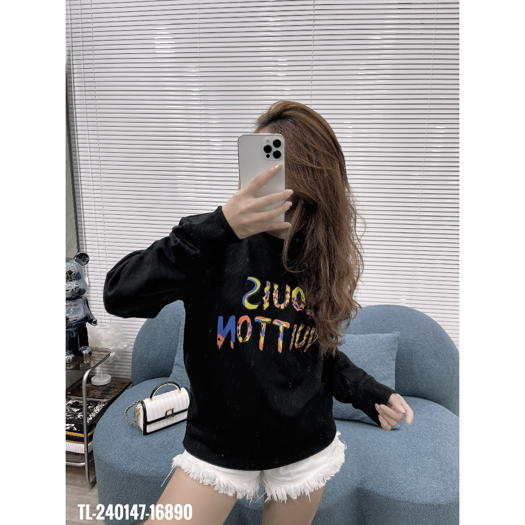 🔥Hot🔥Áo nỉ LV in chữ hình lưng thiết kế hot trend Nam Nữ Thu Đông 2023