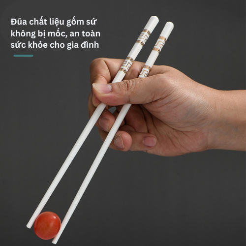 Đũa sứ ăn cơm họa tiết hoa văn Dư Dư