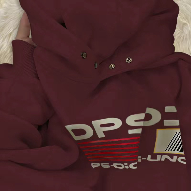 Áo Hoodie Lót Lông Hoạ Tiết Chữ Dầy Dặn 2023