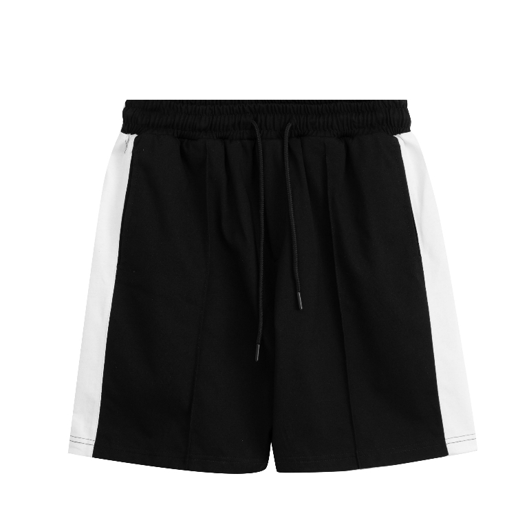 Quần Đùi Nam Nữ SAIGONESE Short Unisex Thun Phối Line Thể Thao / Nâu