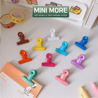 Minimore | Kẹp tài liệu bằng kim loại đuôi tròn nhiều màu sắc dễ thương phong cách Nhật Bản