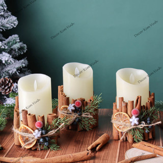  Nến Giáng Sinh Điện Tử NEN22 Nến Chân Quế Dùng Pin Trang Trí Noel 