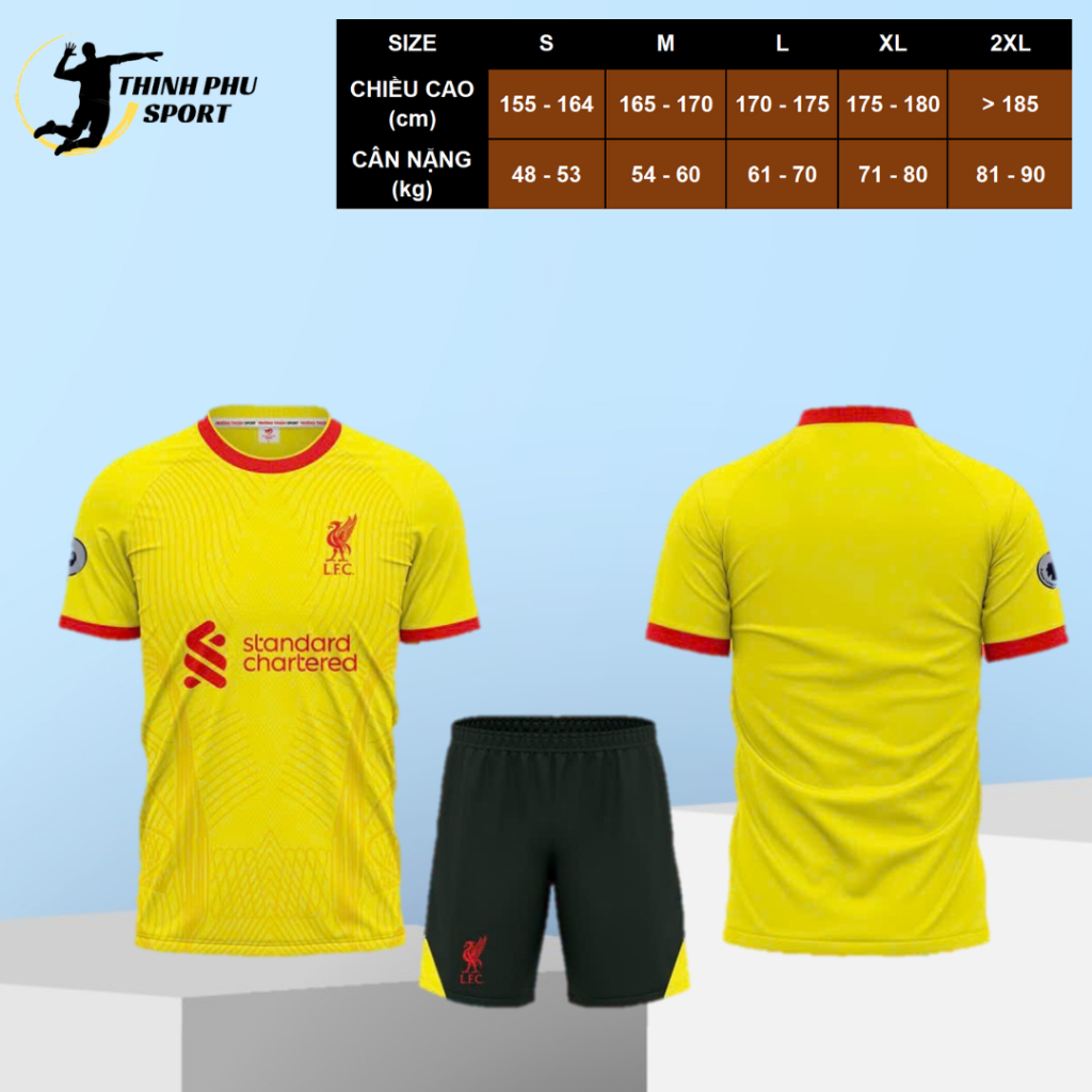 Đồ Đá Banh mẫu mới nhất 2023/2024 , Quần Áo CLB Liverpool thun lạnh mát mẻ cao cấp Logo In ( Hình Th