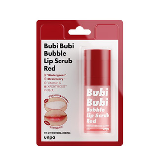 [Mẫu Mới 2023] Gel tẩy da chết môi Unpa Bubi Bubi Bubble Lip Scrub Red 10ml