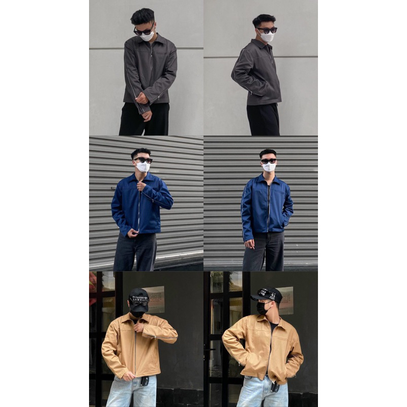 Áo khoác kaki kéo khoá tay