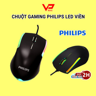 Chuột Philips SPK 9314 led viền RGB, chuột máy tính có dây gaming chơi game, văn phòng dùng cho laptop PC - VP MAX Store