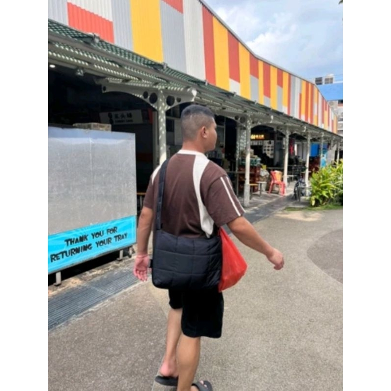 Túi đeo vai,đeo chéo chần bông kẻ carô nam nữ đi học ,đi làm ,đi chơi dainystore  KHÔNG NẮP