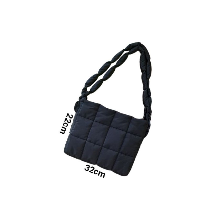 Túi đeo vai,đeo chéo chần bông kẻ carô nam nữ đi học ,đi làm ,đi chơi dainystore  KHÔNG NẮP