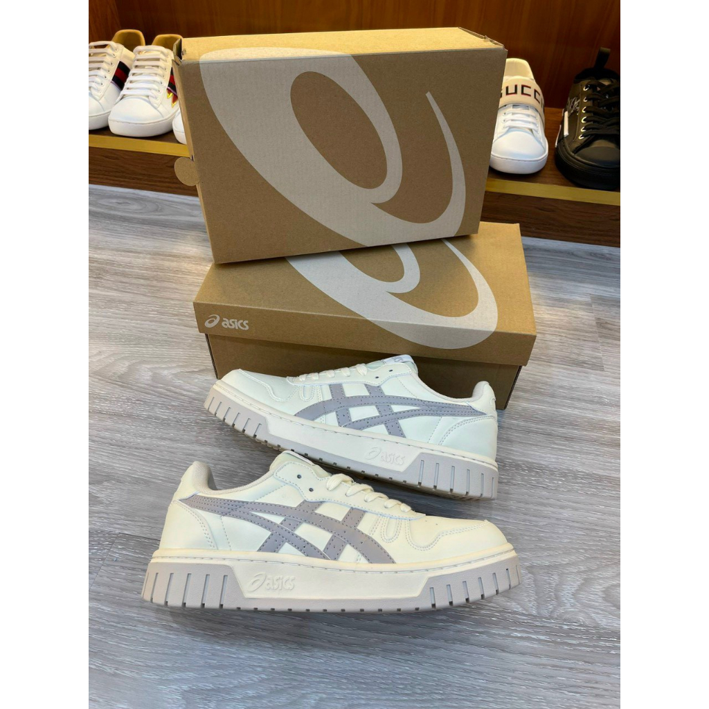 Giày Thể Thao Asics Court Mz, Giày Asic Court Nam Nữ Basic White Cream And Black Full màu-Full box | BigBuy360 - bigbuy360.vn