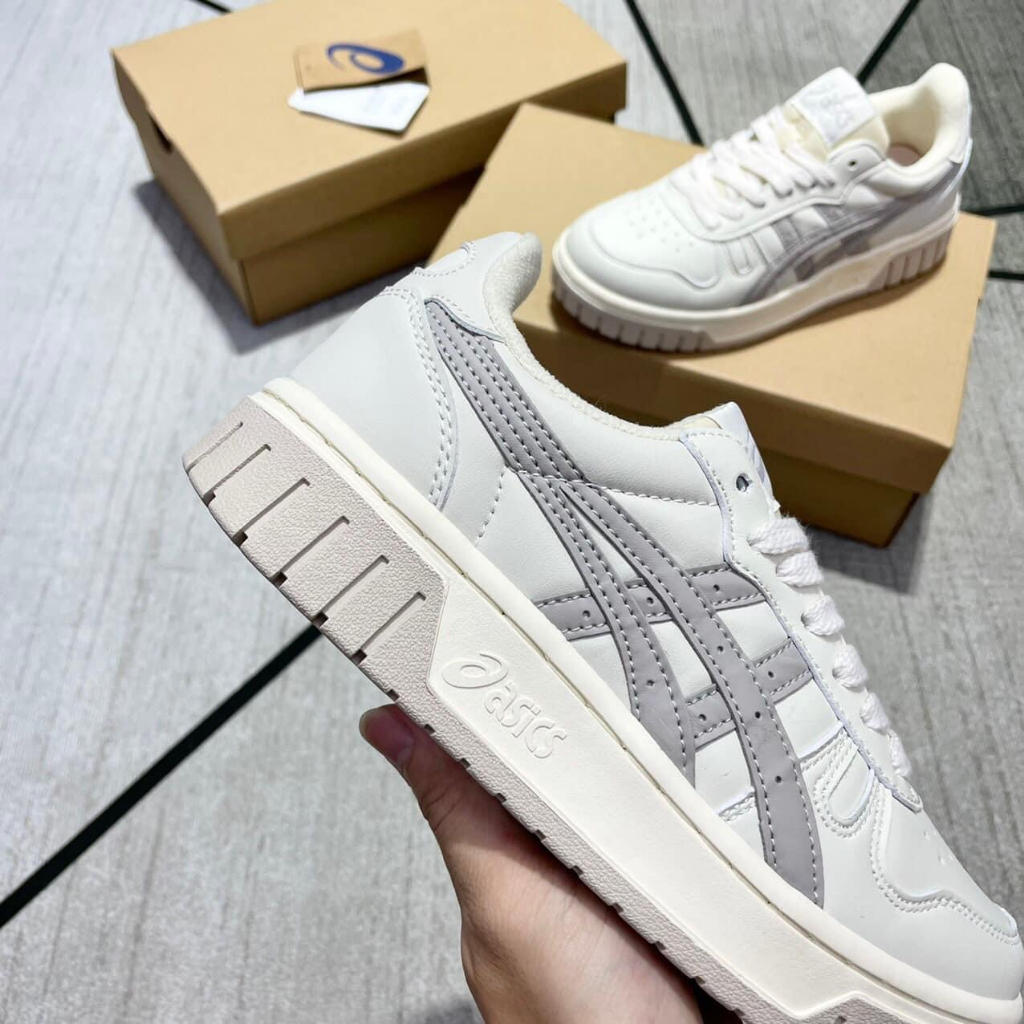 Giày Thể Thao Asics Court Mz, Giày Asic Court Nam Nữ Basic White Cream And Black Full màu-Full box | BigBuy360 - bigbuy360.vn