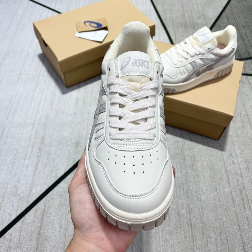 Giày Thể Thao Asics Court Mz, Giày Asic Court Nam Nữ Basic White Cream And Black Full màu-Full box | BigBuy360 - bigbuy360.vn