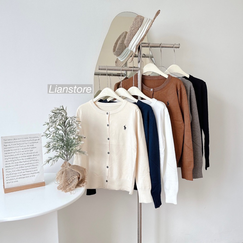 Áo cardigan len logo ngựa - Lianstore