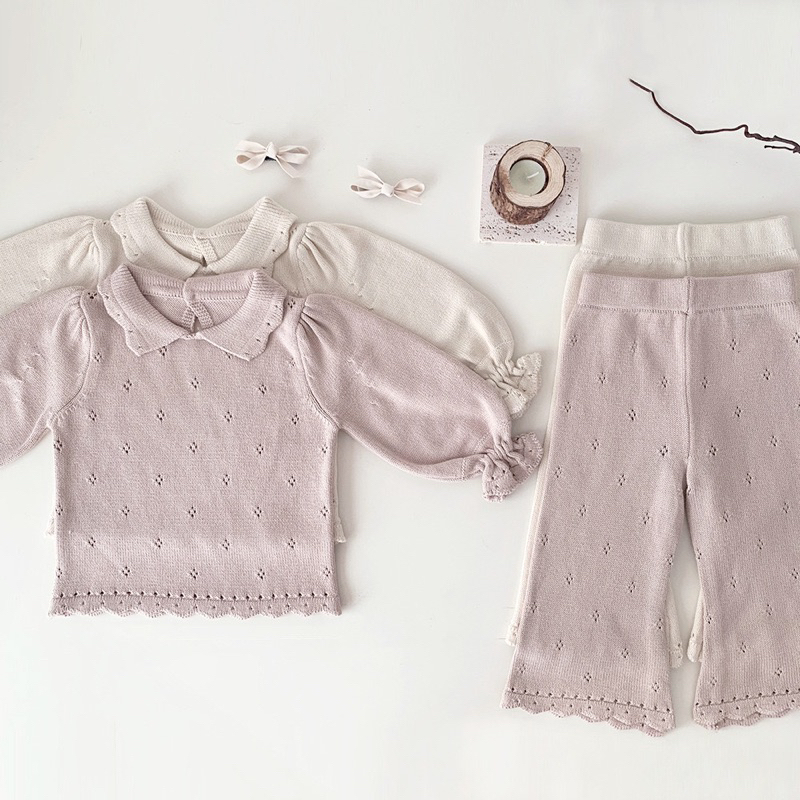 April bébé - Cutemily SET quần áo len mùa đông giữ ấm Cho Bé Gái dễ thương phong cách Hàn