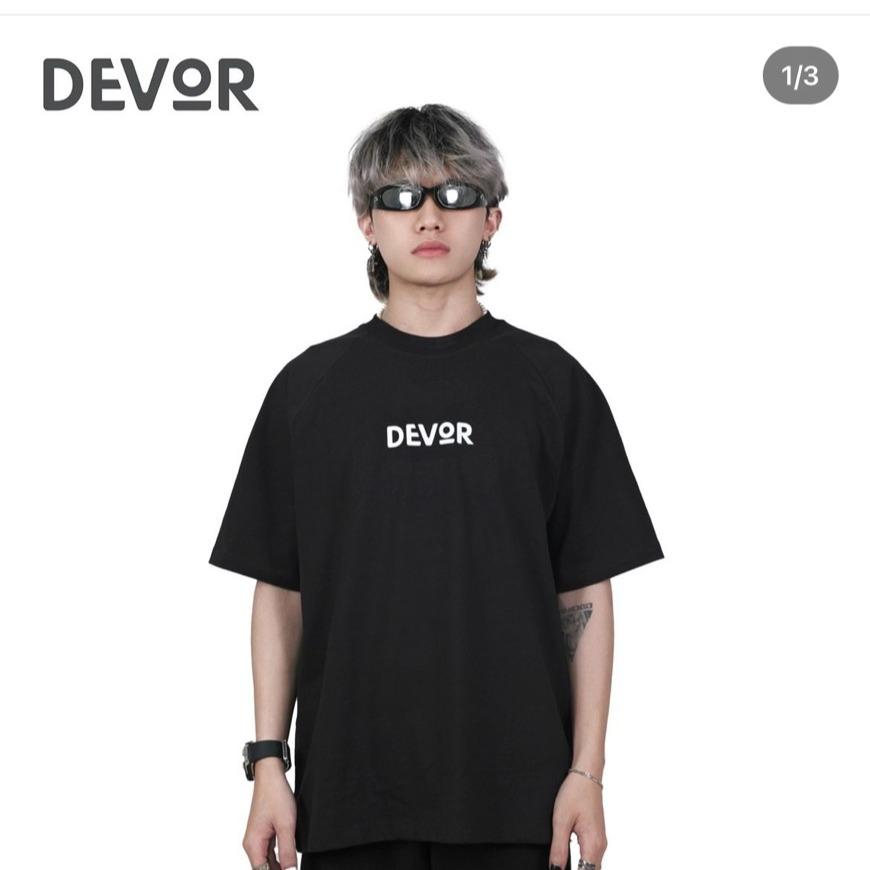 Áo Thun Đen Devor In Thêu 100% Cotton 250gsm Cao Cấp