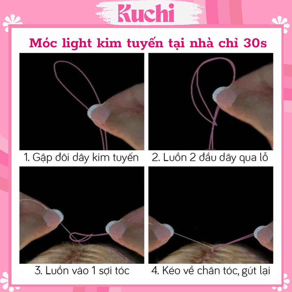 Tóc kim tuyến nối set 200 sợi, dài 120 cm