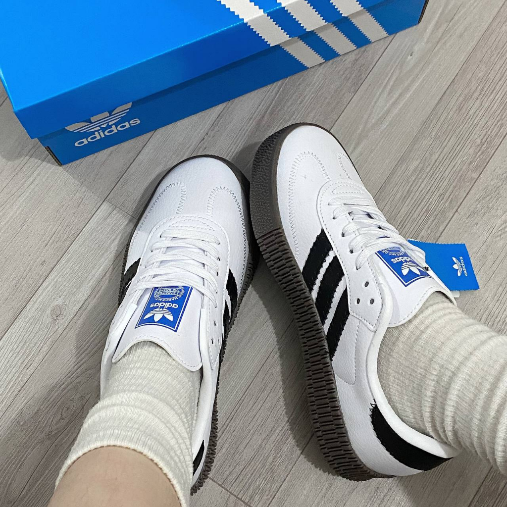 Giày Adidas Samba Rose White Gum Đế Nâu Cao 4cm, Giày Samba Rose Nam Nữ Hot Trend Full Box Bill