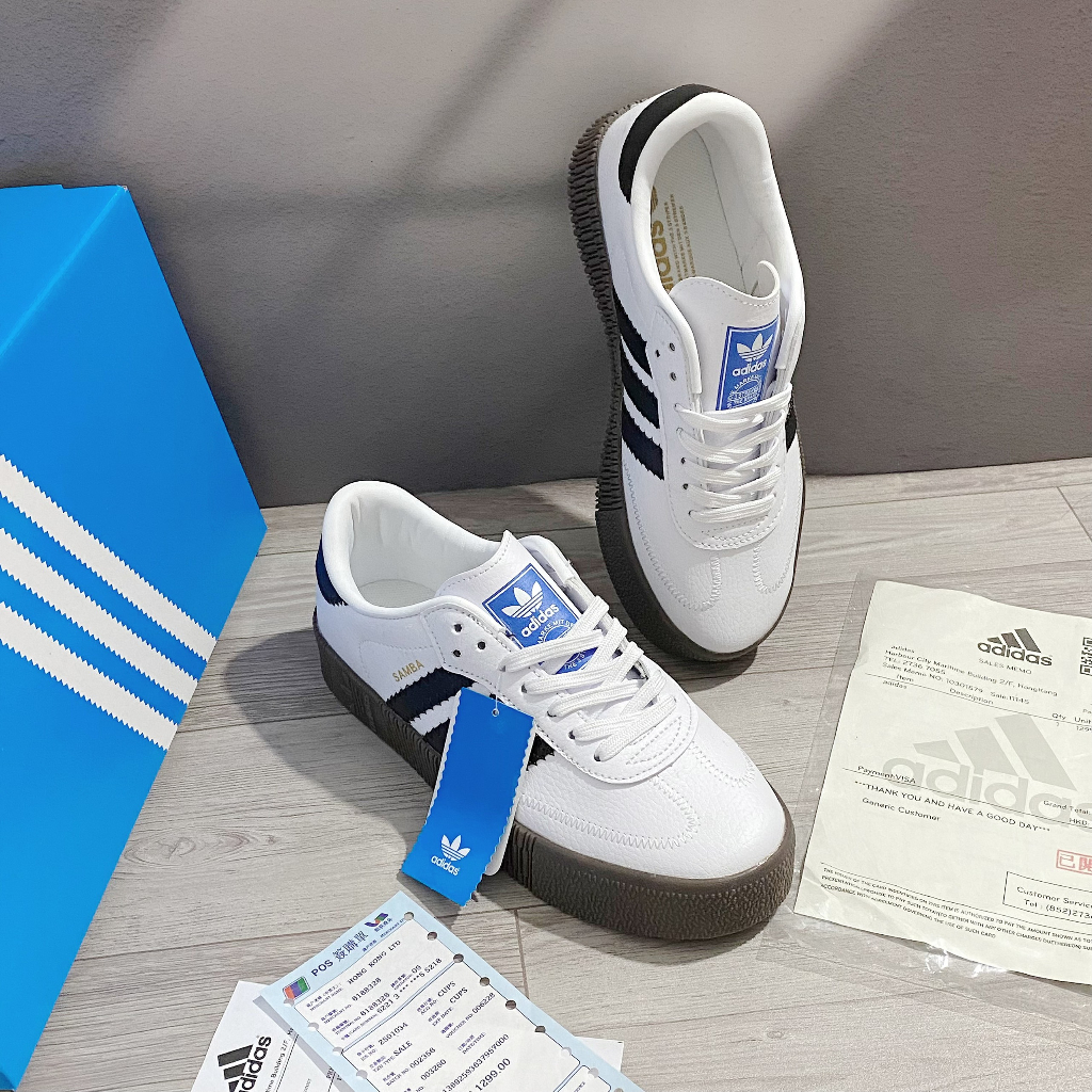 Giày Adidas Samba Rose White Gum Đế Nâu Cao 4cm, Giày Samba Rose Nam Nữ Hot Trend Full Box Bill