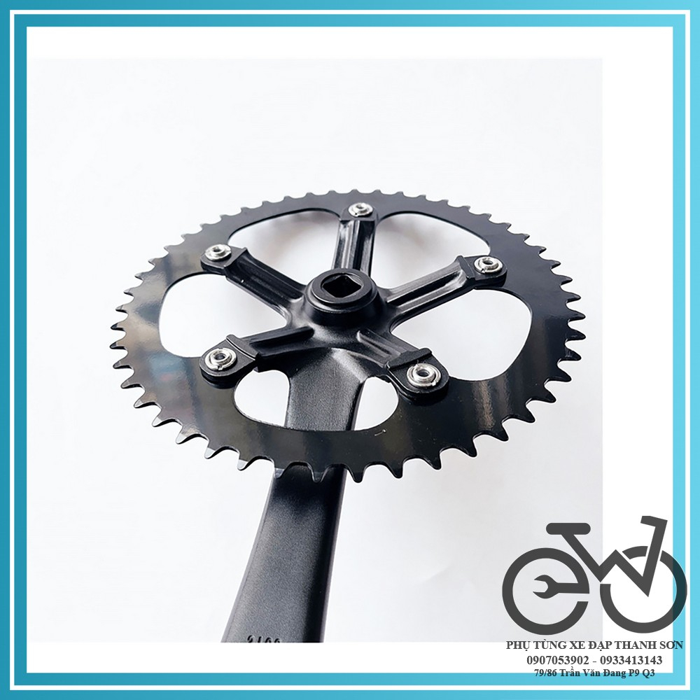 Bộ đùi đĩa nhôm 48 răng 1 tầng, Đùi đĩa xe đạp Fixed Gear