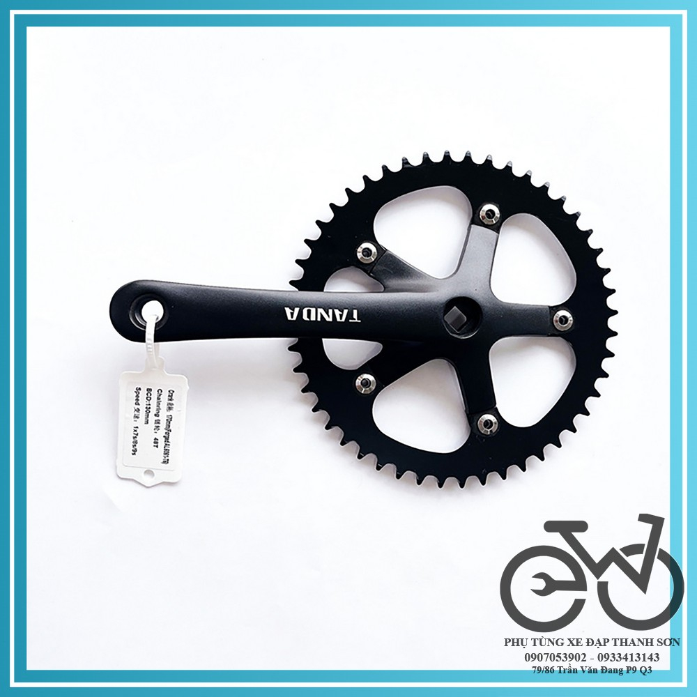 Bộ đùi đĩa nhôm 48 răng 1 tầng, Đùi đĩa xe đạp Fixed Gear