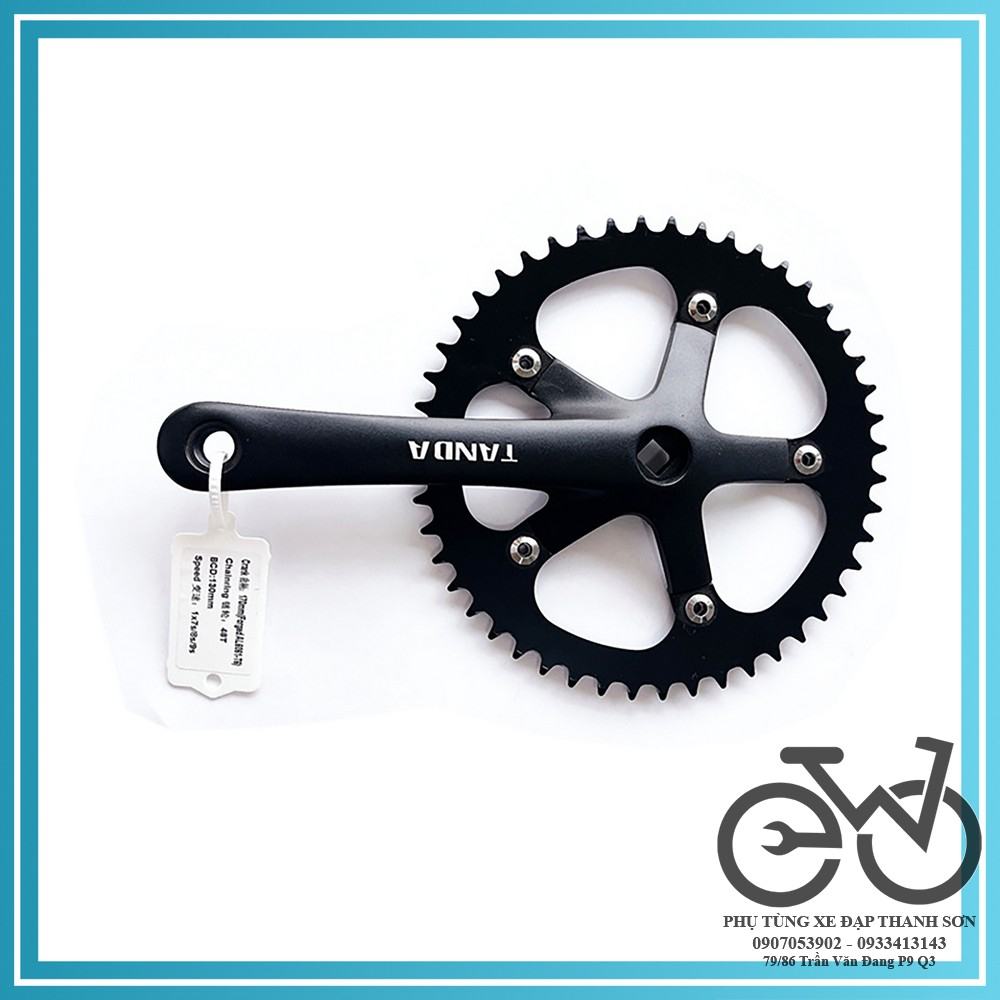 Bộ đùi đĩa nhôm 48 răng 1 tầng, Đùi đĩa xe đạp Fixed Gear