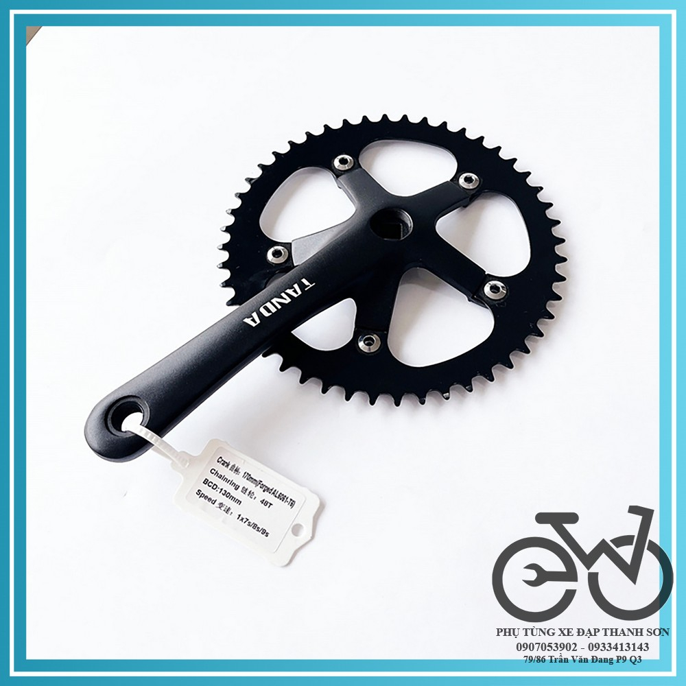 Bộ đùi đĩa nhôm 48 răng 1 tầng, Đùi đĩa xe đạp Fixed Gear