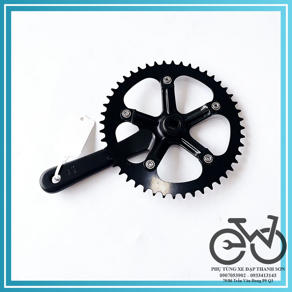 Bộ đùi đĩa nhôm 48 răng 1 tầng, Đùi đĩa xe đạp Fixed Gear