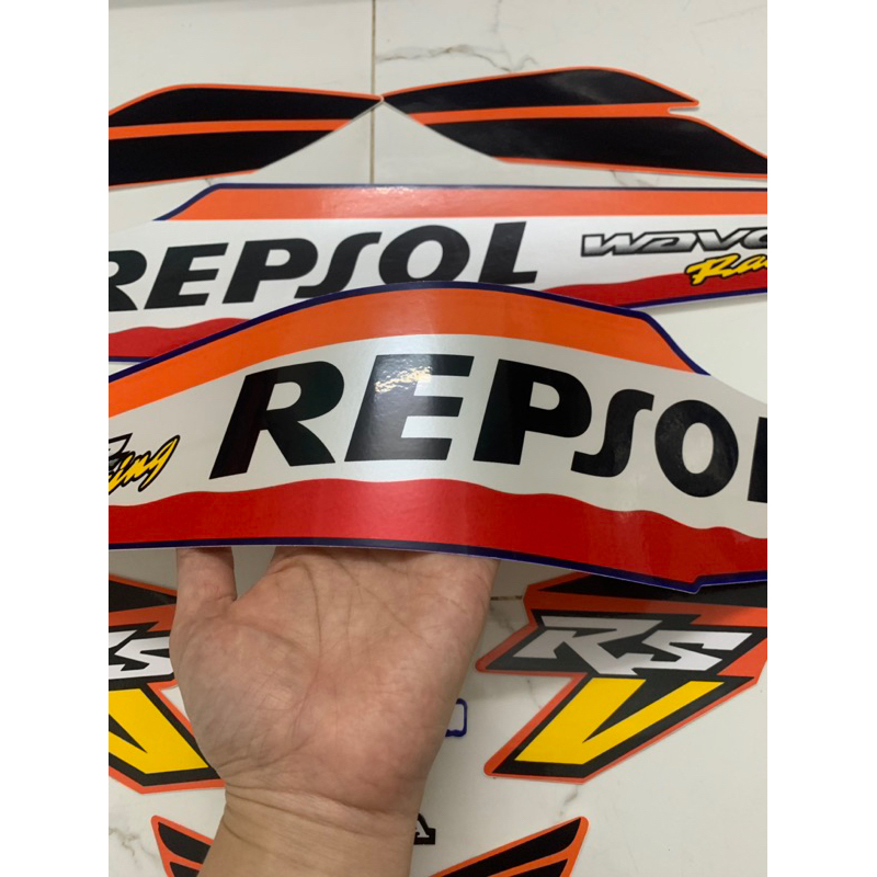 Bộ tem Wave A Repsol 2008 3 lớp zin hàng nhập Thái Lan chất lượng cao dành trang trí riêng cho dòng xe này