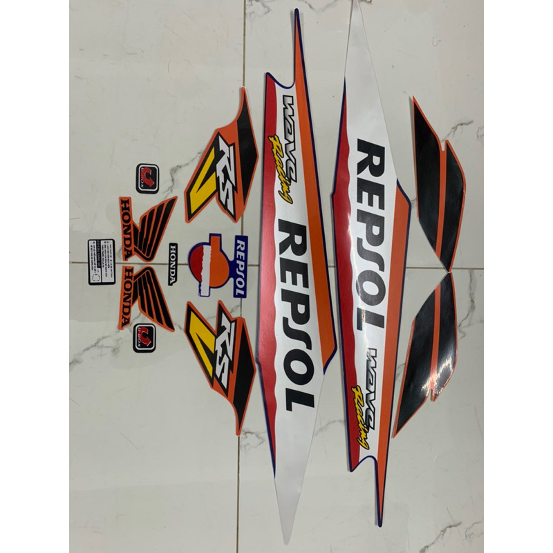 Bộ tem Wave A Repsol 2008 3 lớp zin hàng nhập Thái Lan chất lượng cao dành trang trí riêng cho dòng xe này
