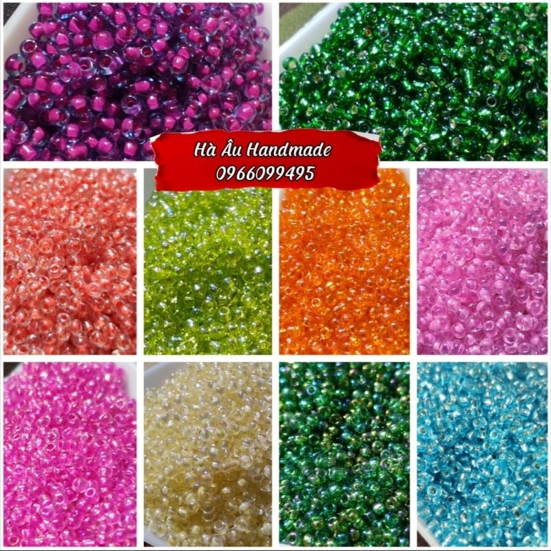 Hạt cườm thủy tinh 2mm  bảng màu 2