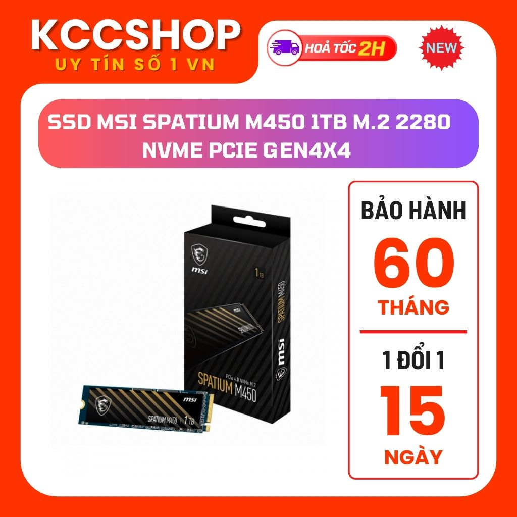 Ổ cứng SSD MSI SPATIUM M450 500GB 1TB M.2 Chính Hãng - Bảo Hành 5 Năm