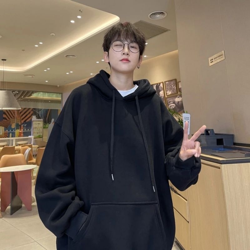 ÁO HOODIE ZIP TRƠN MŨ 2 LỚP NỈ BÔNG THIẾT KẾ ĐƠN GIẢN BASSIC NAM NỮ OVERSIZE ---ÁO HOODIE TRƠN