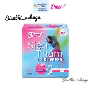 Băng Vệ Sinh Diana Siêu Thấm Cool Fresh Gói 8 Miếng Không Cánh/Có Cánh