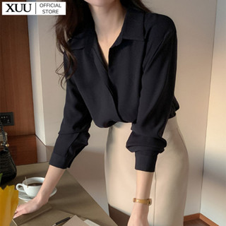 Áo sơ mi nữ công sở dài tay giấu nút cơ bản thiết kế form Hàn Quốc Wexuu Design - SM01SP