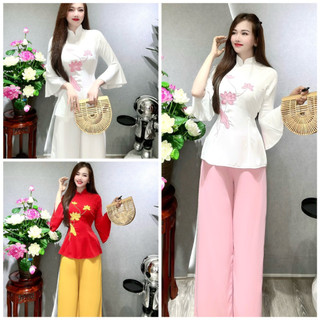 Đồ lam đi chùa # bà lai sen lụa đông hưng# quần áo nữ