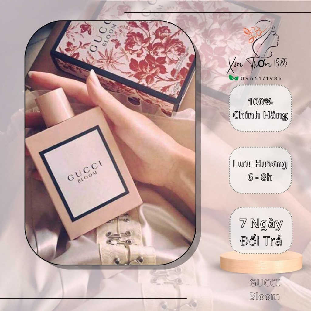 Nước hoa nữ Gucci Bloom. Lưu Hương Lâu - Nồng độ E.D.T dung tích 10ml 100ml - Hương thơm nữ tính quyến rũ ngọt ngào.