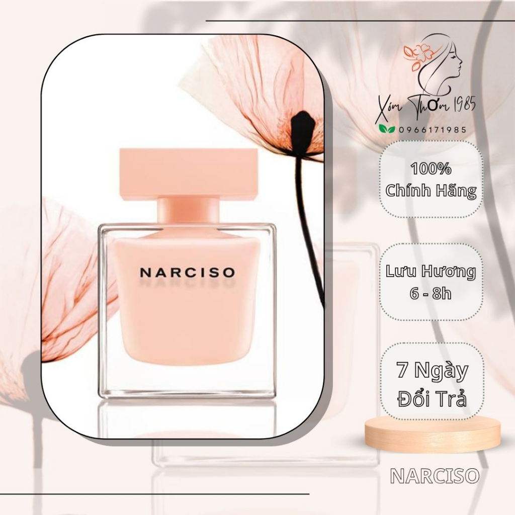 Nước hoa nữ hương phấn Narciso Cam Lùn Narciso Trắng lùn 𝗡𝗮𝗿𝗰𝗶𝘀𝗼 𝗰𝗿𝗶𝘀𝘁𝗮𝗹 | Narrciso đỏ lưu hương lâu 6 đến 8h