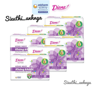 Băng Vệ Sinh Hàng Ngày Diana Sensi Kháng Khuẩn Bịch 6 gói x 20 Miếng