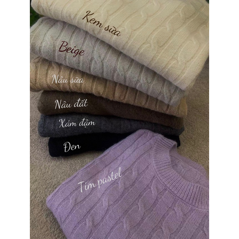 Áo len thừng cổ tròn nhiều màu xinh - Áo len croptop tay dài