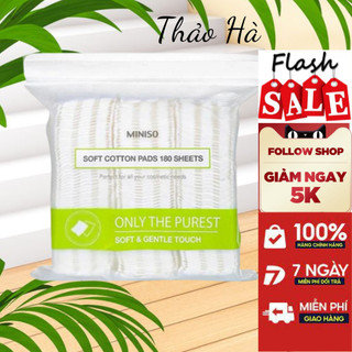 Bông tẩy trang 180 miếng cotton pad Miniso - Nhật