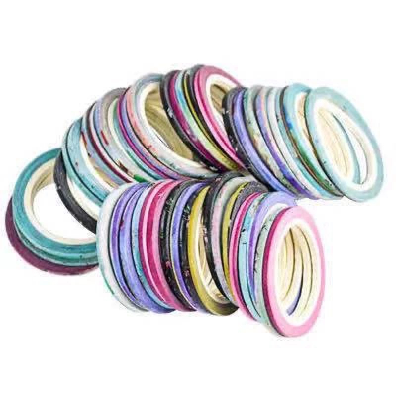 Sét 50 Cuộn Washi Trang Trí Viền Nhiều Màu Sắc Loại 3mm