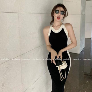 Váy nữ basic trẻ trung chất liệu len tăm