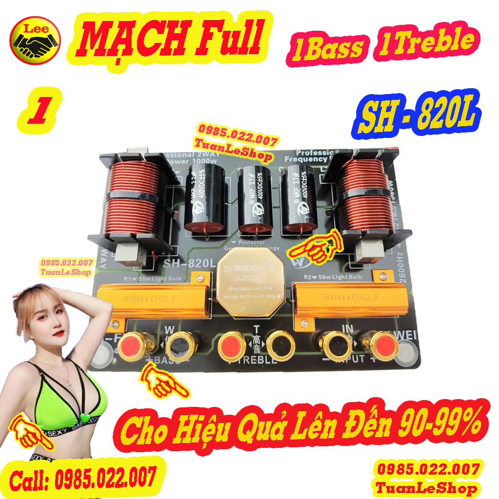 MẠCH LOA FULL BASS 40, BASS 30, MẠCH 1 BASS 1 TREBLE - MACH 820L - MẠCH PHÂN TẦN CHỐNG CHÁY TREBLE 850, TREP 750