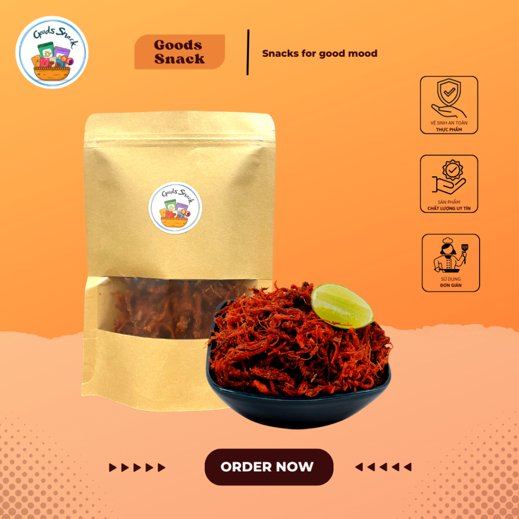 KHÔ BÒ XÉ SỢI THƠM NGON ĐẬM VỊ , GÓI 100GR