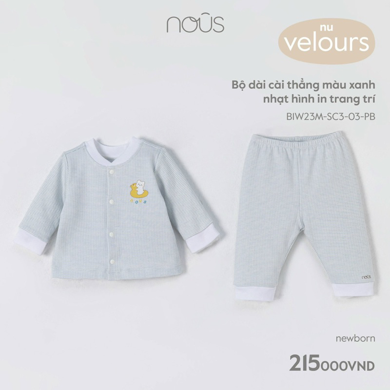 NOUS newborn 2023 - Bộ dài tay Nous size NB BEOKIDS