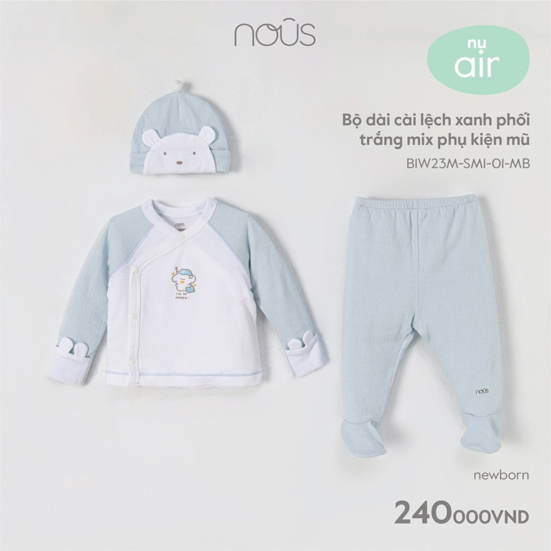 NOUS newborn 2023 - Bộ dài tay Nous size NB BEOKIDS