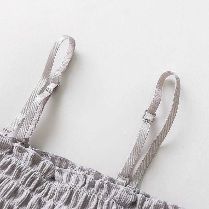 Áo hai dây thời trang nữ kèm đệm mút mỏng siêu thoải mái, bra nhún ôm body có thể tháo rời 2 dây phong cách Hàn Quốc